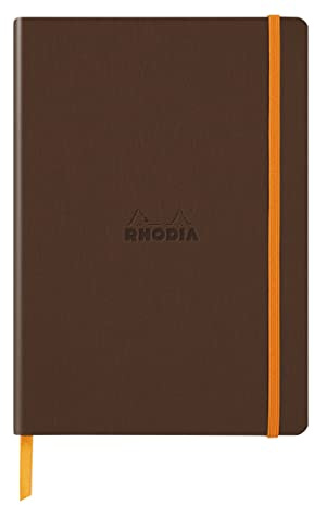 Rhodia 117478C - Kladde - Notizbuch Rhodiarama A5 (14,8 x 21cm), Softcover, 80 Blatt elfenbein 90g, Dot, Lesezeichen, Gummizugverschluss, Cover aus Kunstleder, Bronze, 1 Stück