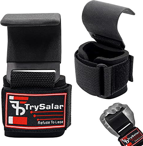 Gancho de gimnasio Correas de levantamiento de pesas Barra antideslizante con revestimiento de goma, soporte de muñeca de neopreno, barbilla dominada, entrenamiento de fuerza para hombres y mujeres