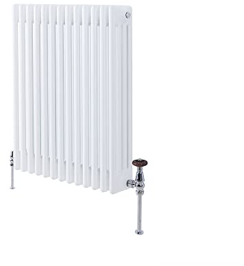 Milano Windsor White Cast Iron Style Horizontal Four Column Radiator - 750mm x 605mm