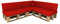 POKAR Palettenkissen Wasserabweisend Palettenauflagen mit abnehmbarem Bezug Palettenmöbel Palettensofa 8er Set: Sitzkissen 120x80 + Rückenlehne 120x40, Rot