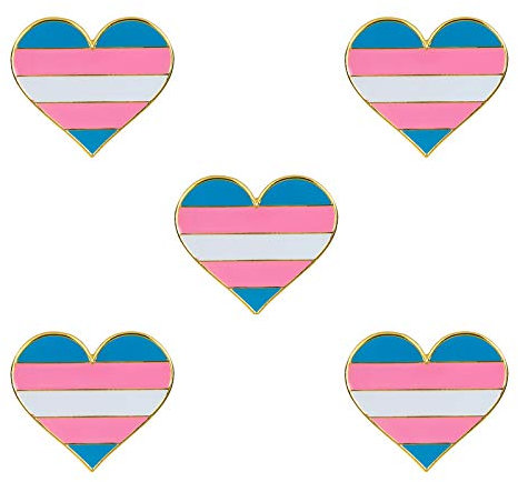Pack 5 Transgender Pride Herzform Anstecknadel Broschen Pins Flagge Abzeichen Brosche Abzeichen