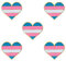 Pack 5 Transgender Pride Herzform Anstecknadel Broschen Pins Flagge Abzeichen Brosche Abzeichen
