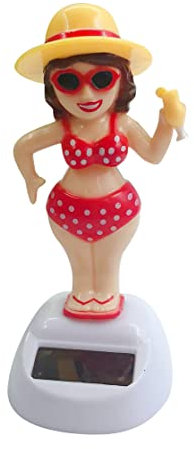 Solarfigur Wackelkopf Figur, MoreChioce Niedliche Auto Armaturenbrett Ornament Cartoon Tanzspielzeug Auto Dekoration Solarbetriebene Wackelfigur Auto Schreibtisch Dekoration,Fee