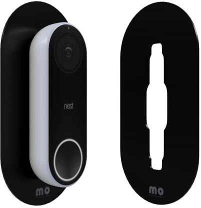 Slim Elegant Non-Adhesive Wall Plate for Google Nest Hello Video Doorbell 1st Generation - Wired | Blank Plastic Plate Sits Between Doorbell & Wall, Covers Holes, Scratches From Old Doorbell