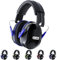 Dr.meter Cascos Antiruido, Cascos Insonorizados SNR 31dB Banda Ajustable para la Cabeza Plegables Defensores para Campo de Disparo Caza Negro+Azul