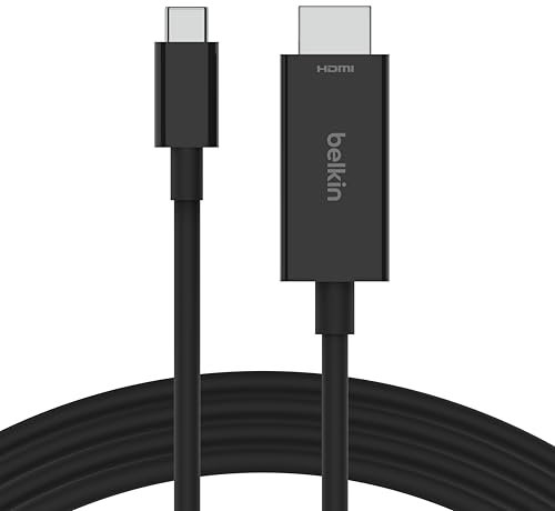 Belkin USB-C-auf-HDMI 2.1-Kabel, 2-m-Kabel für 8K bei 60 Hz, 4K bei 144 Hz, HDR, HBR3, DSC, HDCP 2.2, kompatibel mit Macbook, iPad Pro und anderen USB-C-Geräten