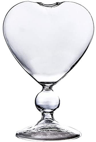 Yardwe en Forme De Coeur Clair Vase en Verre De Bureau Récipient De Fleur Vase Hydroponique De Mariage Décoration De La Maison en Verre De Bureau Coeur Conception Fleur Vase Planteur
