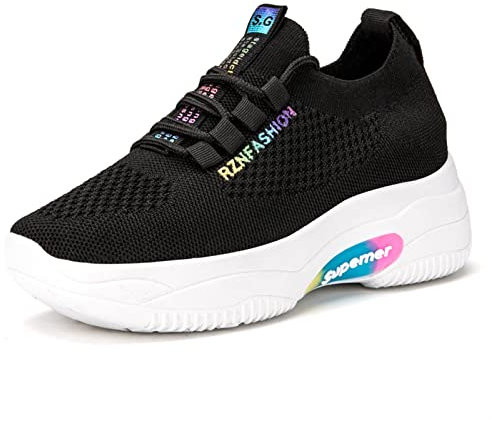 FARZAH Ladies Lightweight Flat Bowling Shoes, Womens Lawn Bowl Trainers, Black, Size 6 UK