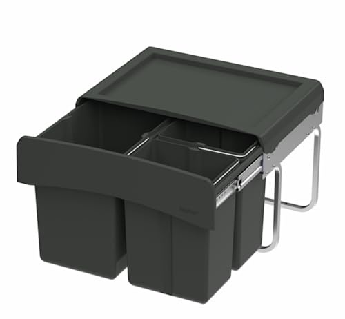 Naber CLAP 3/500-3 Abfallsorter 30 Liter (1x 15 u. 2x 7,5) in Anthrazit ab 50 cm Schrankbreite