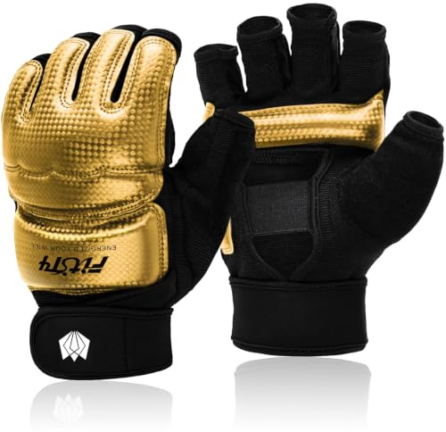 FitsT4 Sports MMA Handschuhe Boxhandschuhe gepolstert Trainingshandschuhe | Robuste Schutzpolsterung und sind ideal fürs Training in Taekwondo, Kickboxen sowie ähnlichen Kampfsportarten