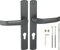 Türgriffe 72 mm Anthrazit – Aluminium Türgriff Gartentor - Universal Drückergarnitur Gartentor – Solid Türklinken Set – Profilzylinder Türklinke - Türdrückergarnitur - Drückerpaar
