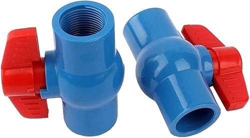 Kugelhahn-Absperrventil, 1 Stück, roter Schalter, Kugelhahn, gerades Trog-PVC-Rohrventil, Gartenbewässerungsarmaturen, Aquarium-Rohrschalter (Größe: 3 l, 4 Zoll Gewinde) ( Size : 25mm Socket Valve )