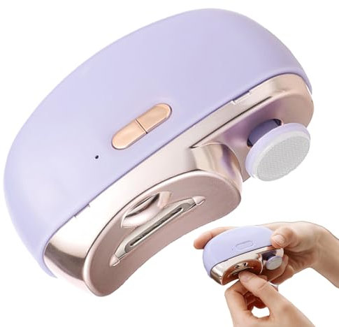 Coupe-ongles électrique | Coupe-ongles 2 en 1 portable et réglable pour ongles des pieds | Coupe-ongles avec Lumière LED pour la maison, la voiture, l'avion, le métro, Violet