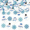 AnyDesign 300 Stück Weihnachten Konfetti Glitzer Blau Schneeflocke Papier Konfetti Niedlich Schneemann Dekorative Tischkonfetti für Weihnachten Winter Urlaub Tischdekoration Party Supplies
