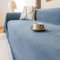 ANAZOZ Sofaüberwürfe 5 Sitzer XXL, Couchbezug Chenille Fischgrätenmuster Einfarbig Blau mit Fransen Couchbezug 180x420