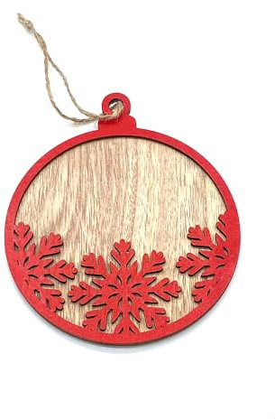 PLUS HOME Colgante de Navidad de Madera Personalizada con Nombre o Frase. Adornos navideños. Ornamento, decoración para el árbol de Navidad. Grabado láser,Espacio para Grabar 4x8cm.