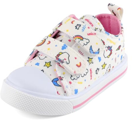 Cheerful Mario 1-5 Año Bebe Niña Zapatos de Lona Zapatillas Casual Deporttivas Patrones Lindos Suaves y Transpirables Unicornio Rosa 21 EU