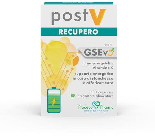 Prodeco Pharma PostV Recupero 30 Compresse - Integratore Alimentare con GSEvo, Principi Vegetali e Vitamina C - Supporto Energetico in caso di Stanchezza e Affaticamento