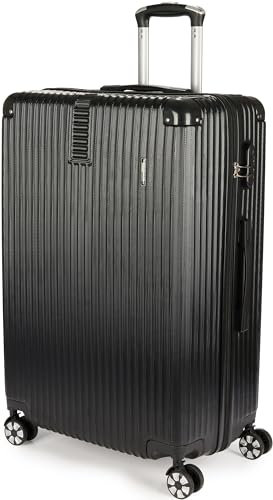 BRUBAKER Hartschalen Reisekoffer London - Rollkoffer mit Zahlenschloss, 4 Rollen und Komfort Tragegriffen - ABS Koffer 49 x 76,5 x 29,5 cm - Hartschalenkoffer Trolley (XL - Schwarz)