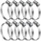 JatilEr 32-50mm Hose Clips, 10 Pcs Adjustable Hose Clamps 304 Stainless Steel Pipe Clips, Pipe Clamps Metal for Securing Hoses or Pipes for Vent Pipe Drain Pipe Exhaust Pipe Water Pipe