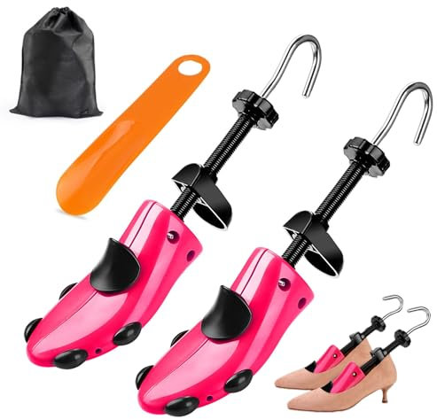 Stretcher-Adjustable-Drawstring Shoe Stretcher - 4-Way Shoe Expander & Widener, Shoe Tree Extender for Wide Feet, Trainer Stretcher with Shoe Horn, Shoe Stretchers for Women and Men, L