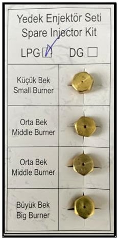 Universal LPG 50 Mbar Düsensatz für Gasherd Gaskochfeld Gasbackofen Camping
