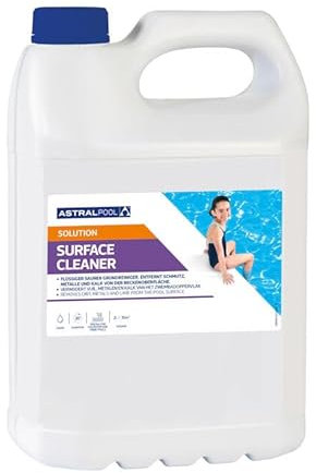 Astral Pool Grund- Oberflächenreiniger 5 Liter - Reinigungsmittel zur Beseitigung von Kalkablagerungen und organischen Rückständen - Saurer Surface Cleaner für Polyester- und Folienoberflächen