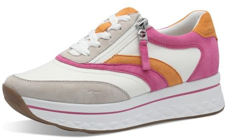Tamaris Comfort Damen Plateau Sneaker mit Reißverschluss Sportlich, Mehrfarbig (Fuchsia Comb), 40 EU