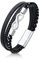 VNOX Armband Herren Lederarmband Silber : Geschenk für Ihn Freund Männer Armbänder Geflochten Unendlich Echtes Leder Armband Mode-schmuck für Papa Sohn Ich Liebe Dich Schmuck Geschenk