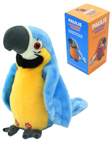 Surplex Eléctrico parlante Loro Juguete, repetición de Voz y Canto en inglés, Registro de Juguete de pájaro alas de Animales agitando pájaro de Peluche
