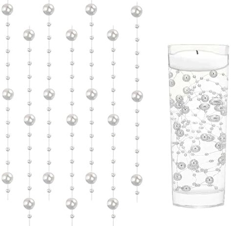 18 Stück Weiß Wasserperlen Schwimmkerzen Schwimmende Perlen Schwimmende Kerzen Schwimmkerzen für Vase, Wasserflaschenfüller, Hochzeit, Tischdekoration (1,2 M)(Keine Kerzen)