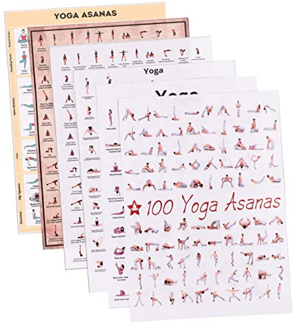 HONMEET Yoga-Posen-Poster Mit 6 Teilen Leinwanddesign Für Wanddekor Im Wohnzimmer Oder Schlafzimmer