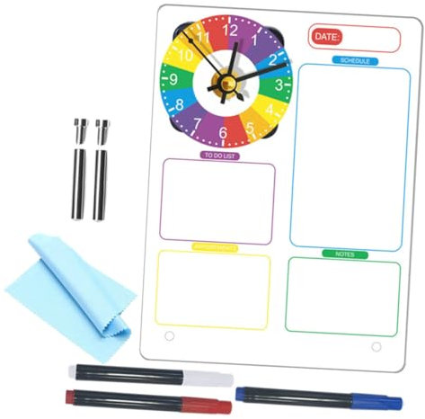 Levemolo Desktop Memo Board Uhr Whiteboard mit Nachricht Tabletop Board für Office Home