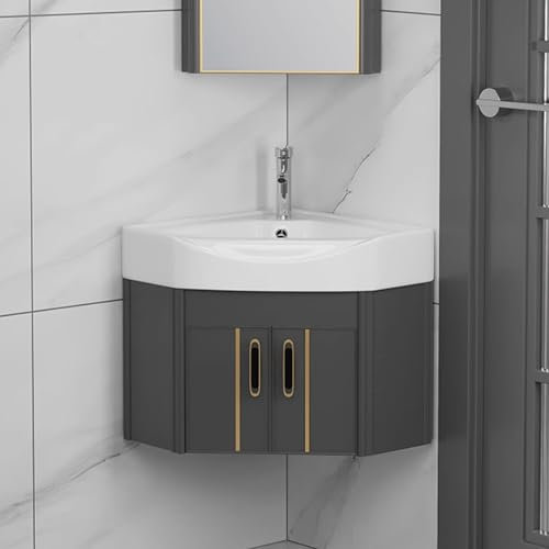 BRCYKRWY Spülenschrank Mit Spüle Und Armatur Kleines Eckwaschbecken Zur Wandmontage Waschbecken Waschtisch Badezimmer Hängewaschbecken Eckwaschbecken Mit Unterschrank Waschbecken Gäste Wc