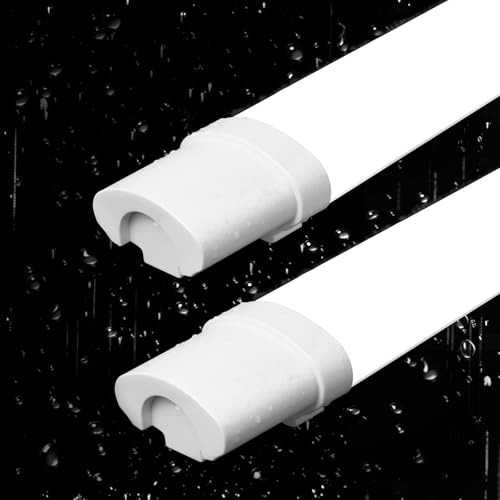 CBJKTX 2ER Deckenleuchte Deckenlampe LED Feuchtraumleuchte - 120CM 36W | Deckenbeleuchtung Lang Kellerlampe IP65 Leuchtstoffröhre Wannenleuchte Kaltweiß 5000K Bad Garage Werkstatt Küche Büro Flur
