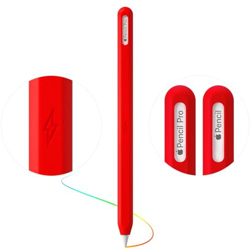 Ultra Thin Protective Pencil Cover for Apple Pencil Pro &Apple Pencil 2nd Gen Silicone Case Sleeve Compatible with Apple Pencil Pro (red)