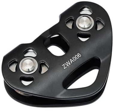 Milageto Seilrutsche, Seilrolle, Feste Seilrolle, Seilbahnrolle, 30-kN-Tandem-Doppelrolle, Kletterrolle zum Transportieren, für den Außenbereich, Schwarz