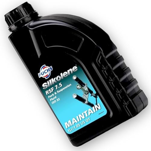 Red Circles 7.5W Silkolene Pit Bike Fork Oil - 1 Liter Bottle, High-Performance Suspension Fluid for Most Forks (Not for Engine or Fuel Use)
