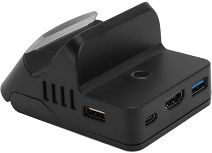 Dock TV per Supporto di Ricarica con Interfaccia Multimediale HD 4K 1080P, Caricatore Dock Portatile per e OLED, Ideale per Giocatori e Viaggiatori, Non per