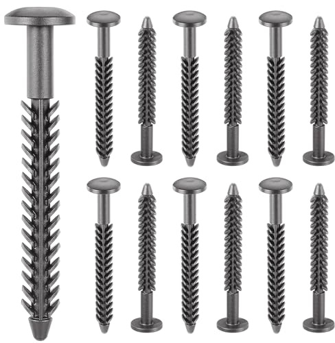 MorningRo 12 Pack Vinyl Shutter Fasteners Plastic Shutter Screws Window Shutters Exterior Spike Loks for Installing Decorative Exterior Vinyl Shutters(Dark Gray)