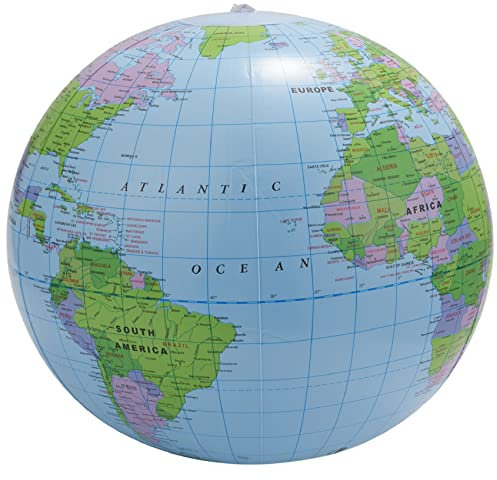 Asyduey Aufblasbares Spielzeug Globus Ausbildung Geographie Karte Ballon Wasserball 40 cm