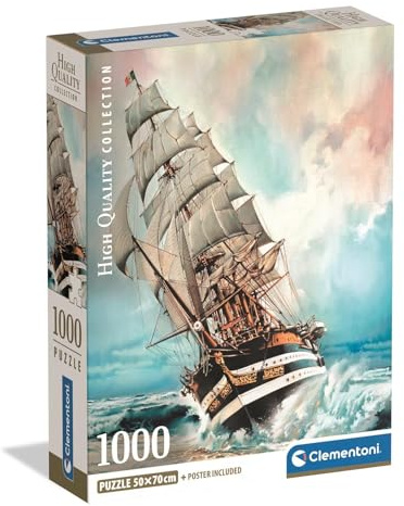 Clementoni Puzzle Amerigo Vespucci 1000 Teile Erwachsene - HQ Collection - 70 x 50 cm - Anspruchsvolles Puzzle 14-99 Jahre - 39948