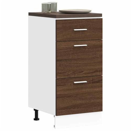 Myheimly Unterschrank Braun Eichen-Optik 40x46x81,5 cm Holzwerkstoff Küchenschrank Küchenzeile Küchenmöbel Unterschrank Küchenunterschrank Schrank