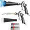 MYPIN Car Cleaning Gun, 6-9.2Bar Dry Blow Gun, High Pressure Compressed Air Blow Gun, Interior Car Cleaning with 2 Nozzles for Vehicle Car Carpet Dashboard (Black Upgraded with Brushers)