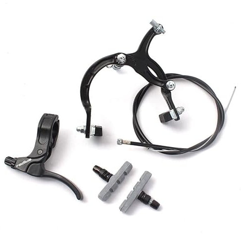KHEbikes BMX Bremsen-Set, Sidepull Cantilever Vorderradbremse, Schwarz, mit Acme Bremsschuhen und Radius Bremshebel
