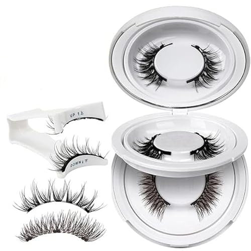 2 pares de Pestañas Postizas Magnéticas Naturales efecto 3D. Ojos de gato reutilizables kit con aplicador – magnetic lashed imantadas, sin pegamento ni delineado, fácil colocación, extension, lifting