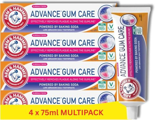 Arm & Hammer Advance Gum Care Toothpaste, Gum Health, 4 x 75ml Multipack | Baking soda formula, Helps remove plaque, Cleans and protects, Freshens breath, For daily use