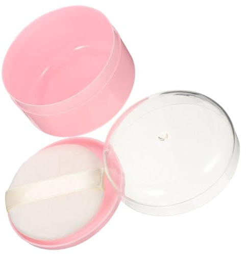 CHILDWEET Porta Talco Portatile con Piumino e Contenitore in Plastica Rosa, Adatto per Cipria in Polvere e Polvere durante il Viaggio