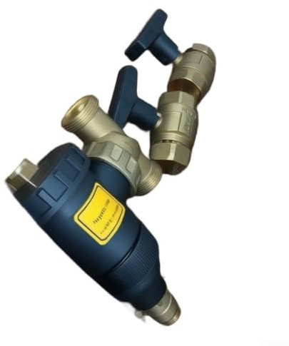 Magnetic Boiler Filter DN32 with Ball Valves for Wall Hung Boiler and Underfloor Heating System, Sludge Separator to Remove Rust and Impurities