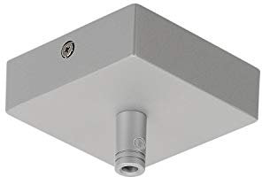 Glenos Deckenrosette, silber, 8,5x8,5x2,7 cm, mit Zugentlastung